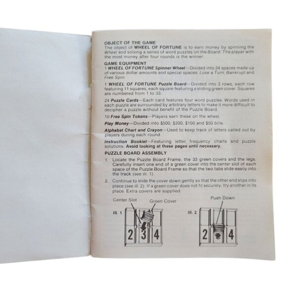 Wheel of Fortune Vintage Game Pieces Replacement Parts Puzzle Chart‎ Solution - Picture 6 of 8
